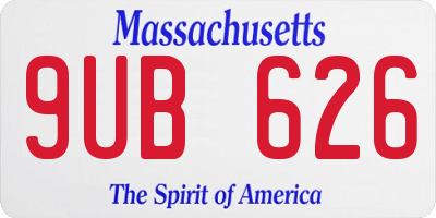 MA license plate 9UB626