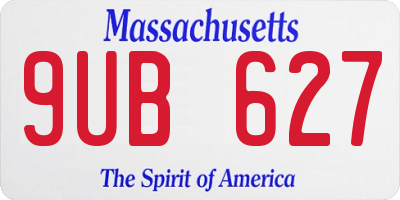 MA license plate 9UB627