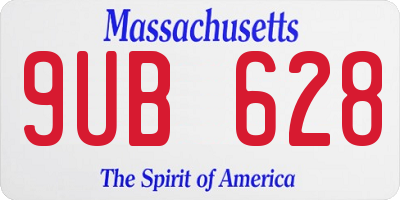 MA license plate 9UB628