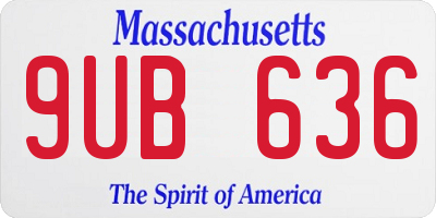 MA license plate 9UB636