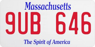 MA license plate 9UB646