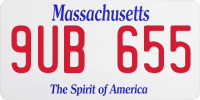 MA license plate 9UB655