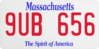 MA license plate 9UB656