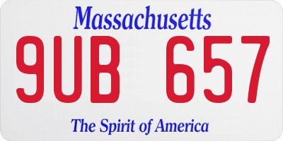 MA license plate 9UB657