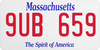 MA license plate 9UB659