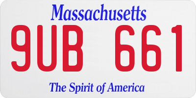 MA license plate 9UB661