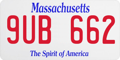 MA license plate 9UB662