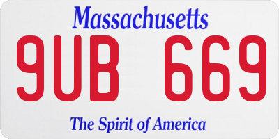 MA license plate 9UB669