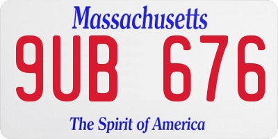 MA license plate 9UB676