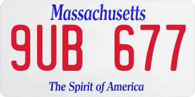 MA license plate 9UB677