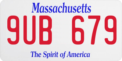MA license plate 9UB679