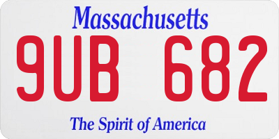 MA license plate 9UB682