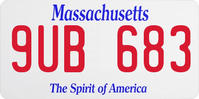 MA license plate 9UB683