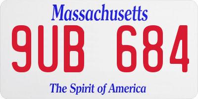 MA license plate 9UB684