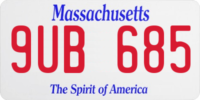MA license plate 9UB685