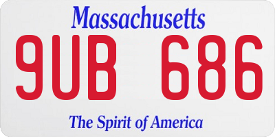 MA license plate 9UB686