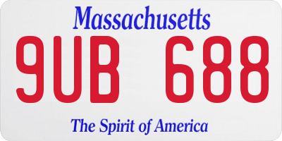 MA license plate 9UB688