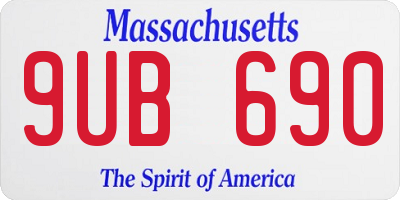 MA license plate 9UB690