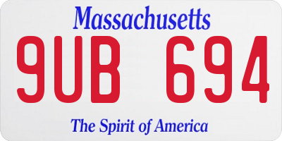 MA license plate 9UB694