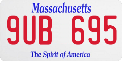 MA license plate 9UB695
