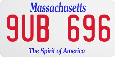 MA license plate 9UB696