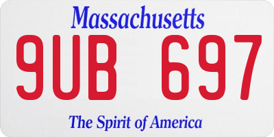 MA license plate 9UB697