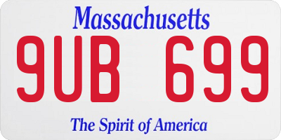 MA license plate 9UB699