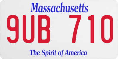 MA license plate 9UB710