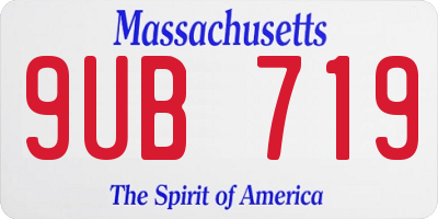 MA license plate 9UB719