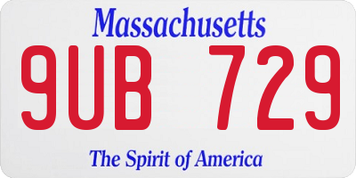 MA license plate 9UB729