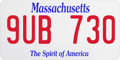 MA license plate 9UB730