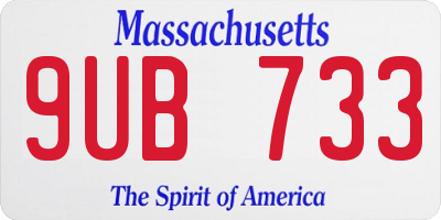 MA license plate 9UB733