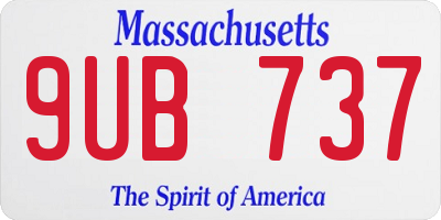 MA license plate 9UB737
