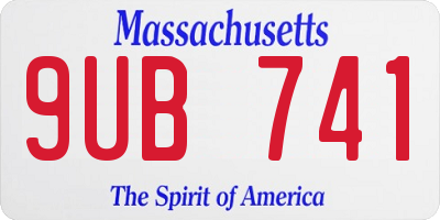 MA license plate 9UB741