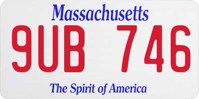 MA license plate 9UB746