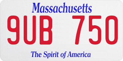 MA license plate 9UB750