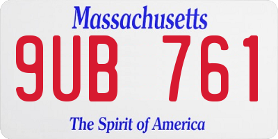 MA license plate 9UB761