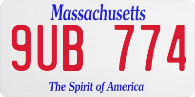 MA license plate 9UB774