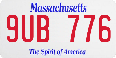 MA license plate 9UB776