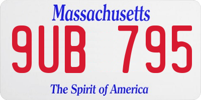 MA license plate 9UB795