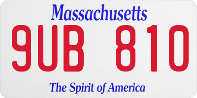 MA license plate 9UB810