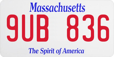 MA license plate 9UB836