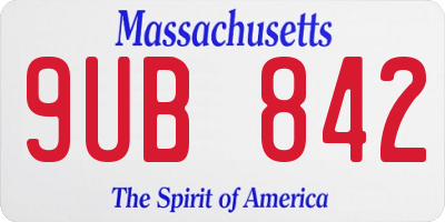 MA license plate 9UB842