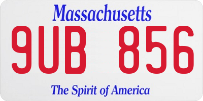 MA license plate 9UB856