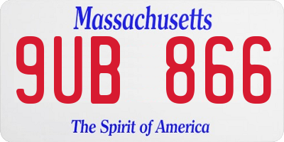 MA license plate 9UB866