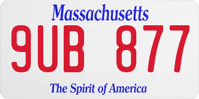 MA license plate 9UB877