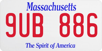 MA license plate 9UB886