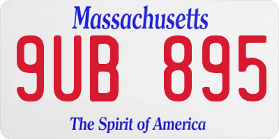 MA license plate 9UB895