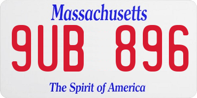 MA license plate 9UB896