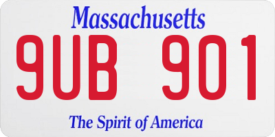 MA license plate 9UB901